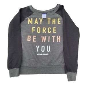 Star Wars Metallic Foil Letter Sweatshirt Juniors Size Small